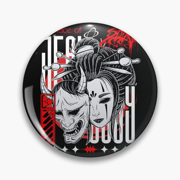Item preview, The Face of Jealousy - Cyber Oni Geisha Streetwear Art designed and sold by CozyThinker.