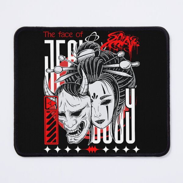 Item preview, The Face of Jealousy - Cyber Oni Geisha Streetwear Art designed and sold by CozyThinker.