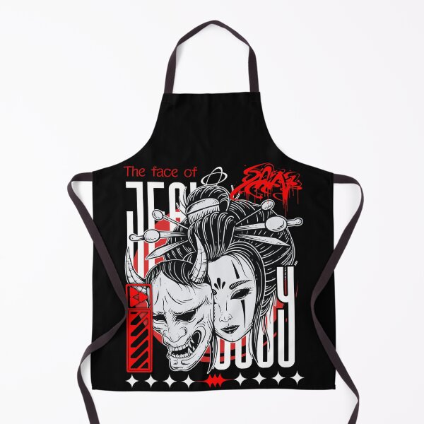 Item preview, The Face of Jealousy - Cyber Oni Geisha Streetwear Art designed and sold by CozyThinker.