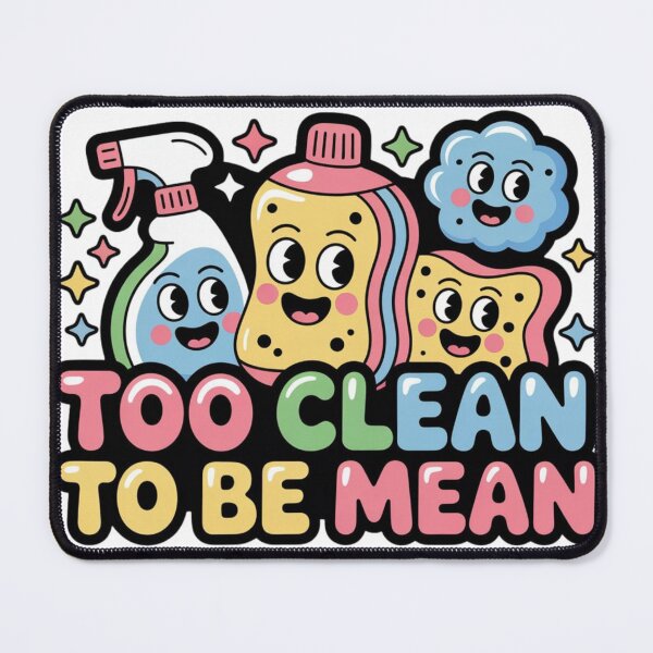 Item preview, Too Clean to Be Mean Funny Cleaner Shirt Housekeeper Humor Cute Bold Design designed and sold by YourTrendyTees.