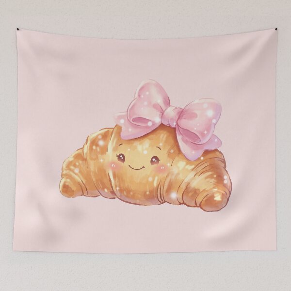 Item preview, Cute Croissant with Bow Kawaii Aesthetic designed and sold by o101.