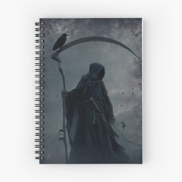 Item preview, Dark Reaper with Raven, Hooded Gothic Figure, Moody Fantasy Atmosphere, Occult Shadow Art designed and sold by CosmicAnomaly.