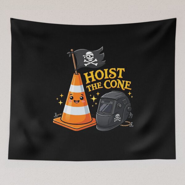 Item preview, Hoist The Cone Welder Construction Road Worker Tradesman designed and sold by FormalDehyena.
