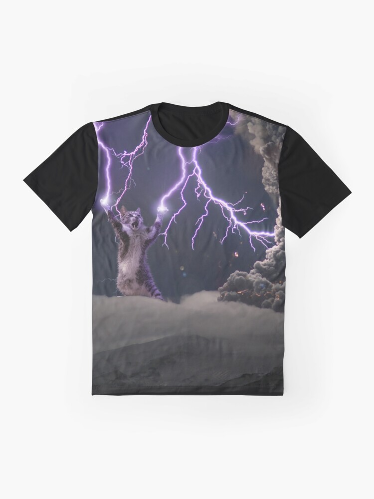 Lightning Cat Graphic T-Shirt for Sale by VersaceTears