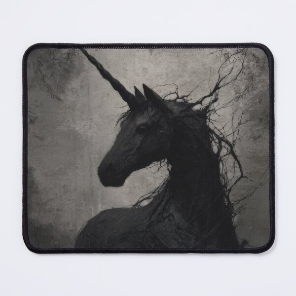 Item preview, Dark Unicorn Shadow, Gothic Fantasy Creature, Mystical Black Horse, Moody Mythical Art designed and sold by CosmicAnomaly.