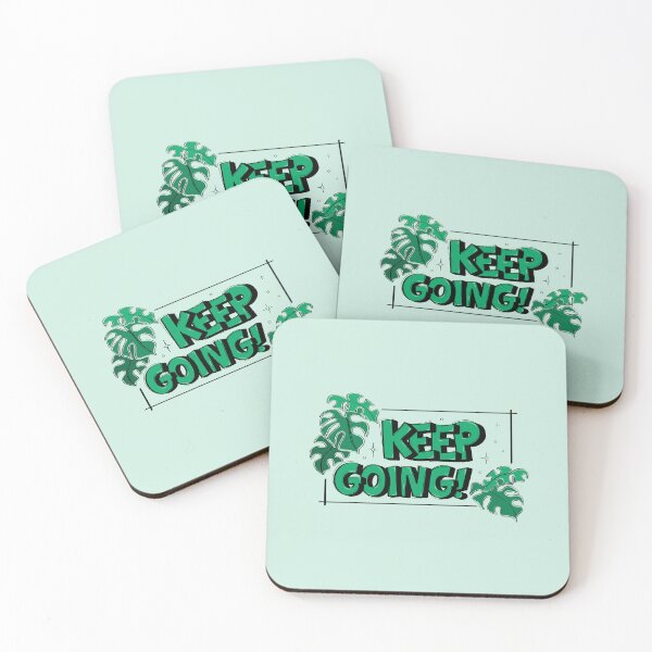 Item preview, Keep Going Motivational Quote Green Tropical Monstera Leaf Handlettering designed and sold by eunikefebe.