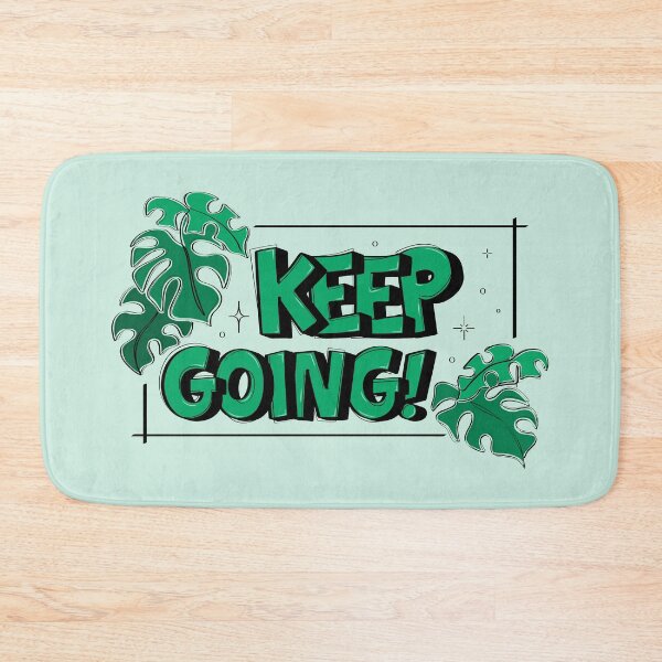 Item preview, Keep Going Motivational Quote Green Tropical Monstera Leaf Handlettering designed and sold by eunikefebe.