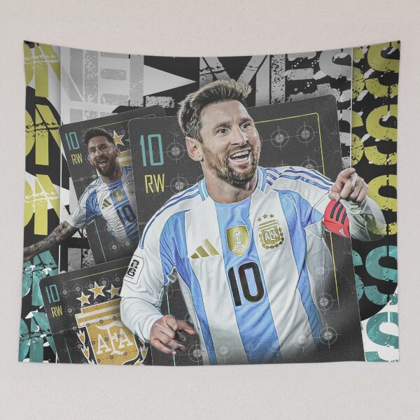 Item preview, Lionel Messi Argentina "Maestro" Trading Card Cinematic Poster designed and sold by Shopunte.