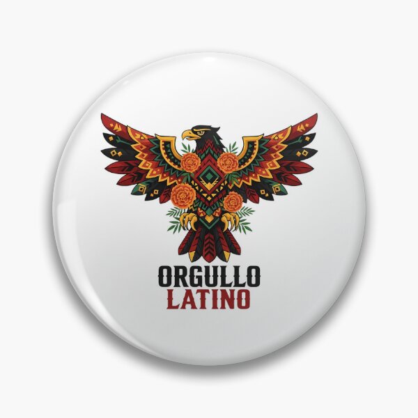 Item preview, Orgullo Latino Aztec Eagle Marigold Flowers Día de los Muertos Inspired Cultural Pride designed and sold by CutOutIdols.