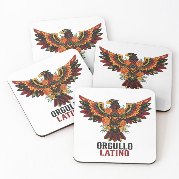 Item preview, Orgullo Latino Aztec Eagle Marigold Flowers Día de los Muertos Inspired Cultural Pride designed and sold by CutOutIdols.