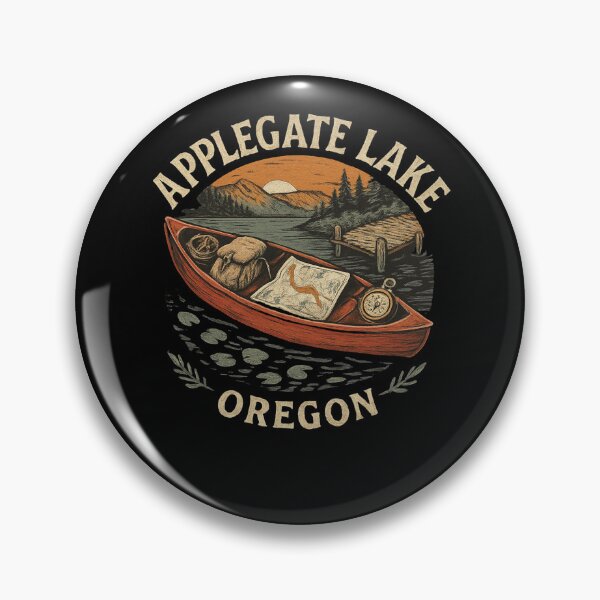 Item preview, Applegate Lake Canoe Sunset Badge designed and sold by SiarheiYur.