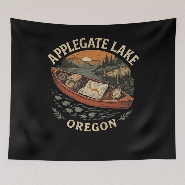 Item preview, Applegate Lake Canoe Sunset Badge designed and sold by SiarheiYur.