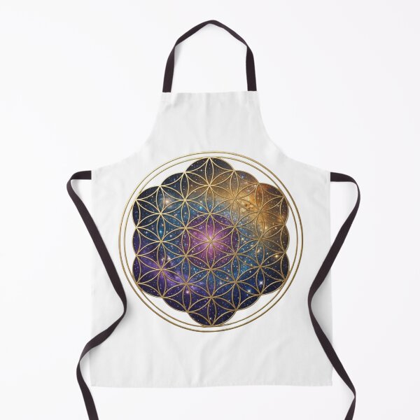 Item preview, Celestial Flower of Life - Golden Geometric Galaxy Circle Art designed and sold by KireaDesigns.
