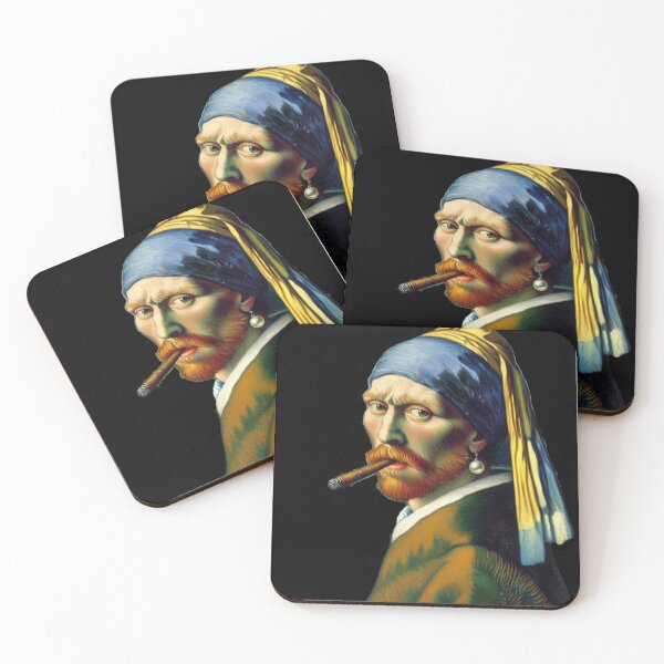 Item preview, Van Gogh with Pearl Earring Vermeer Art parody designed and sold by ArtUnova.