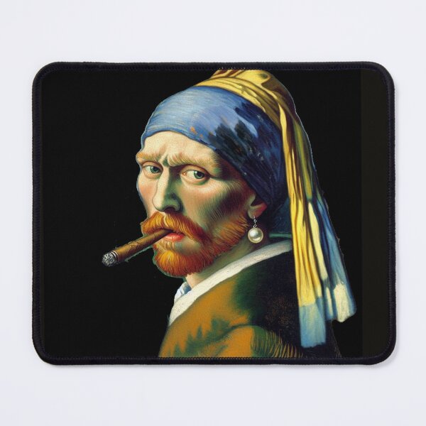 Item preview, Van Gogh with Pearl Earring Vermeer Art parody designed and sold by ArtUnova.