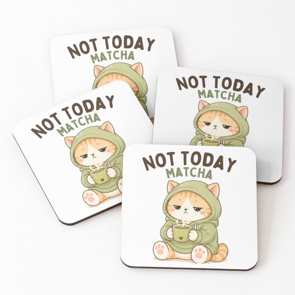 Item preview, Not Today Matcha Cat | Cute Kawaii Aesthetic | Low Energy Mood Design designed and sold by The Mood Index.