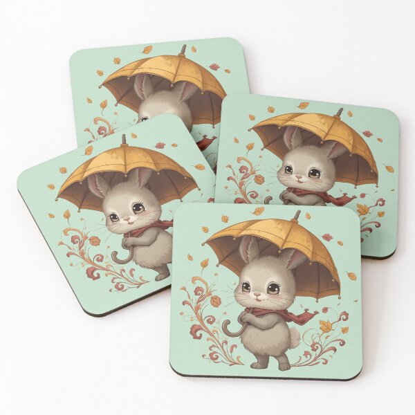 Item preview, Half rabbit, half mouse, with its yellow umbrella designed and sold by Art70shop.