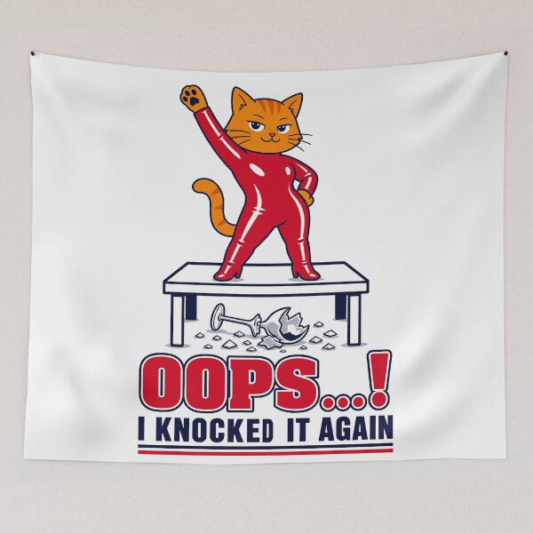 Item preview, Oops I Knocked It Again Funny Cat T-Shirt designed and sold by Pop Rewind HQ.