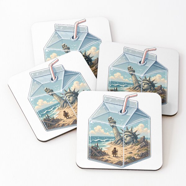 Item preview, Post-Apocalyptic Milk Carton – Statue of Liberty Pixel Art designed and sold by Anteverse.