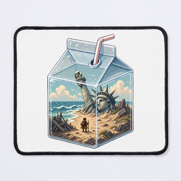 Item preview, Post-Apocalyptic Milk Carton – Statue of Liberty Pixel Art designed and sold by Anteverse.