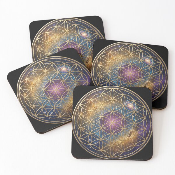 Item preview, Flower of Life Sacred Geometry - Golden Cosmic Galaxy Mandala designed and sold by KireaDesigns.