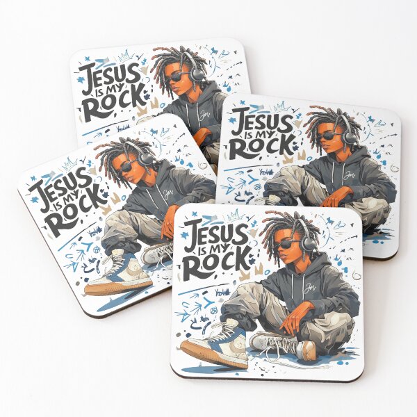 Item preview, Jesus Is My Rock - Urban Streetwear Christian Art designed and sold by A-M-G-Shop.