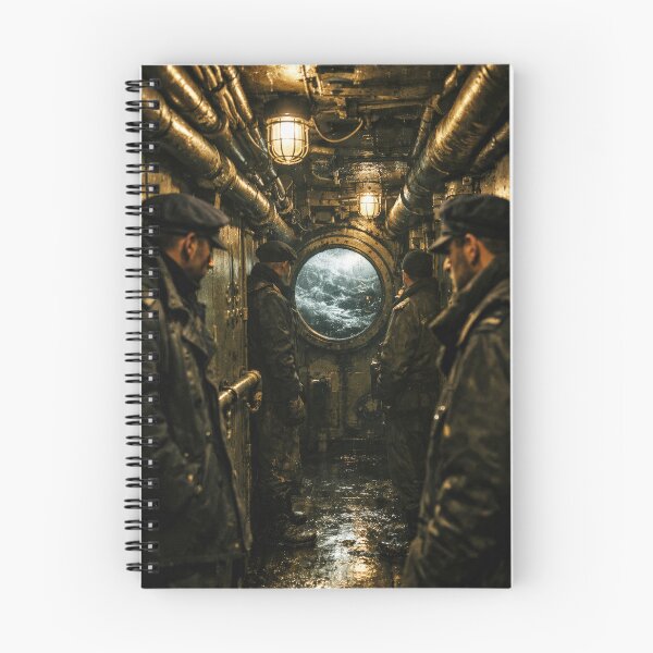 Item preview,  Submarine Interior Porthole Stormy Sea War Film Poster designed and sold by Cine8.