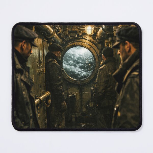 Item preview, Submarine Interior Porthole Stormy Sea War Film Poster designed and sold by Cine8.