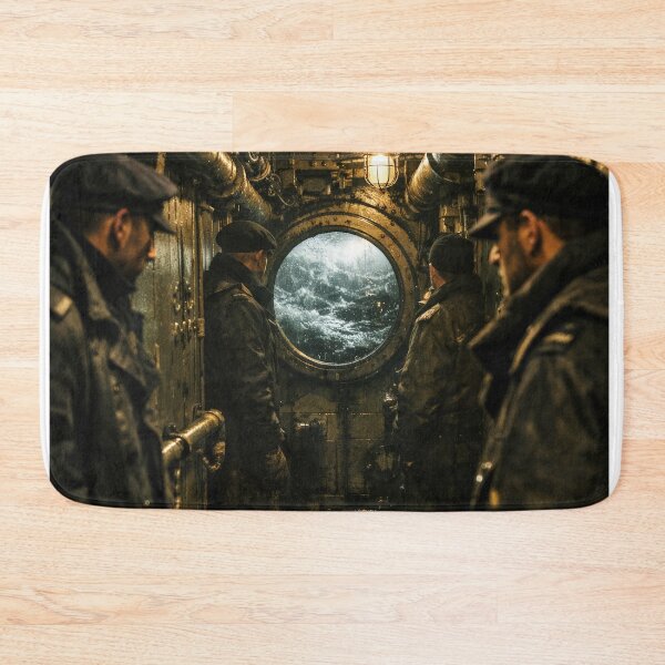 Item preview,  Submarine Interior Porthole Stormy Sea War Film Poster designed and sold by Cine8.