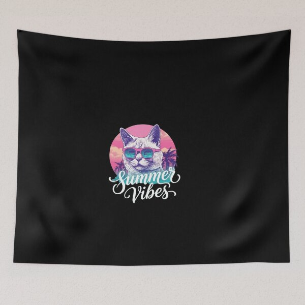 Item preview, Cool Cat Summer Vibes Retro Sunset designed and sold by trendnest_shop.