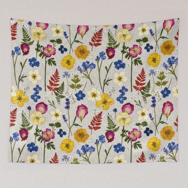 Item preview, Natural Linen Wildflower Botanical Pattern designed and sold by IntelliMindDesigns.
