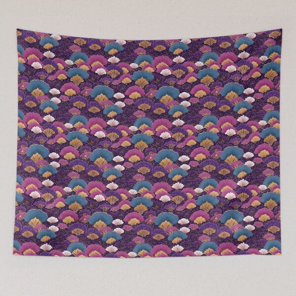 Item preview, Copy of Elegant Japanese Red Chrysanthemum Wave Pattern designed and sold by NicolasGlowArt.