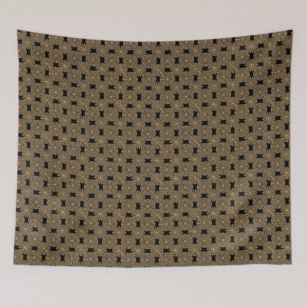 Item preview, Art Deco Sunburst Wheel Pattern - Black and Gold designed and sold by BestVarieties.