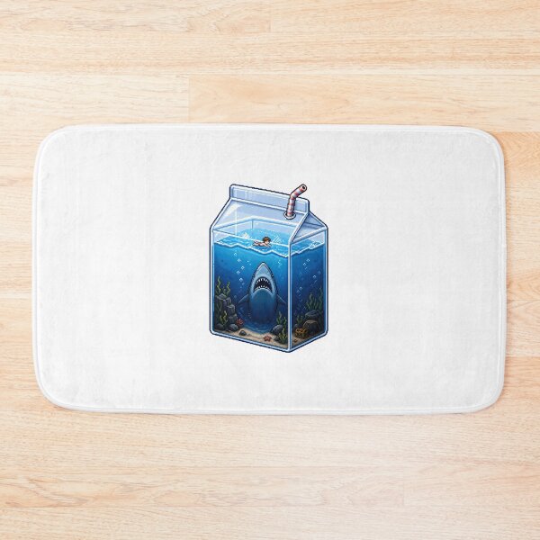 Item preview, Milk Carton Shark Pixel Art – Retro Ocean Scene designed and sold by Anteverse.