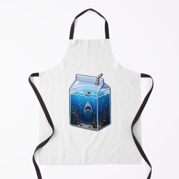 Item preview, Milk Carton Shark Pixel Art – Retro Ocean Scene designed and sold by Anteverse.