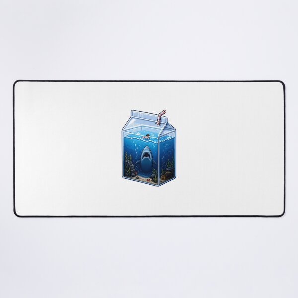 Item preview, Milk Carton Shark Pixel Art – Retro Ocean Scene designed and sold by Anteverse.