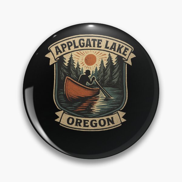 Item preview, Applegate Lake Canoe Sunset Badge designed and sold by SiarheiYur.