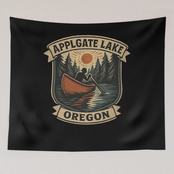 Item preview, Applegate Lake Canoe Sunset Badge designed and sold by SiarheiYur.