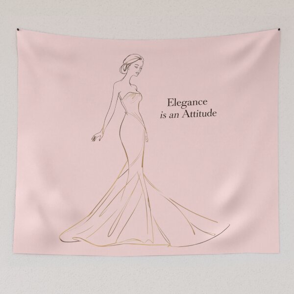 Item preview, Elegance Is An Attitude Minimal Line Art Feminine Chic Design designed and sold by YourTrendyTees.