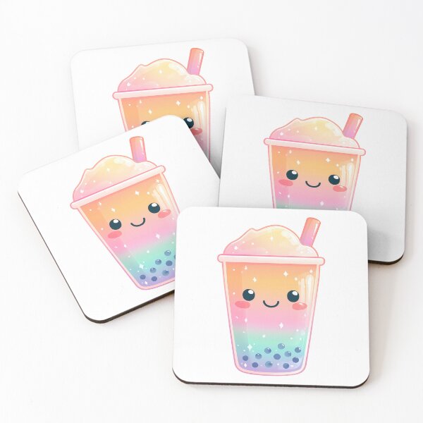 Item preview, Cute Colorful Boba Tea – Kawaii Bubble Tea Illustration designed and sold by BobaBunny76.