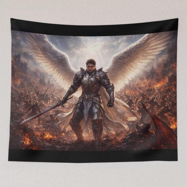 Item preview, Celestial Warbringer Angel – Epic Dark Fantasy Battle Warrior with Wings designed and sold by thor81pl.