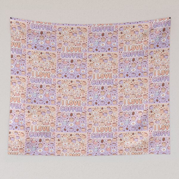 Item preview, I Love Coffee Kawaii Pattern designed and sold by Itsheartshop.
