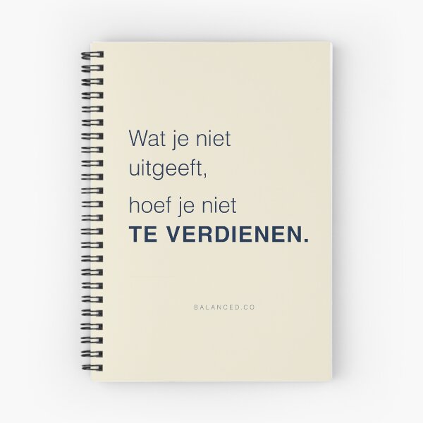 Item preview, Wat je niet uitgeeft hoef je niet te verdienen — Dutch finance quote designed and sold by BalancedCoNL.
