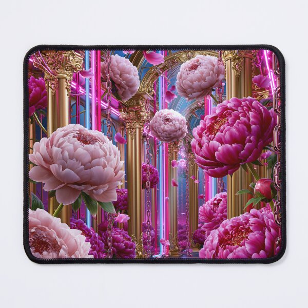 Item preview, Neon Peony Cathedral – Rococo Punk Floral Fantasy designed and sold by VelvetThornsArt.
