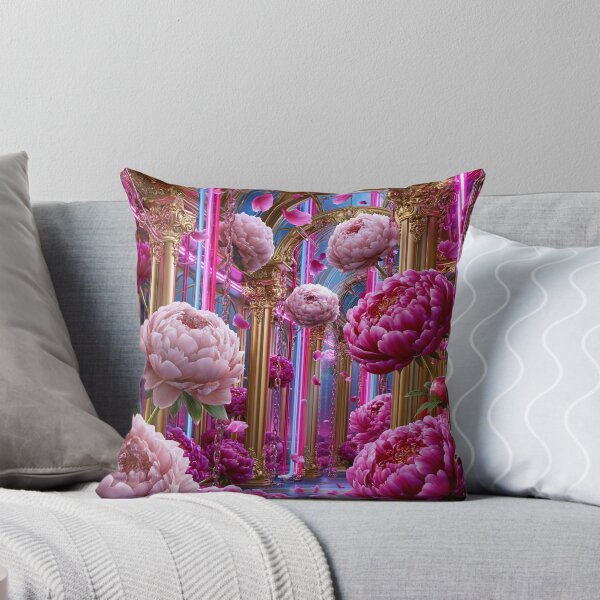 Item preview, Neon Peony Cathedral – Rococo Punk Floral Fantasy designed and sold by VelvetThornsArt.