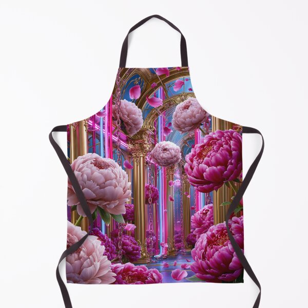 Item preview, Neon Peony Cathedral – Rococo Punk Floral Fantasy designed and sold by VelvetThornsArt.