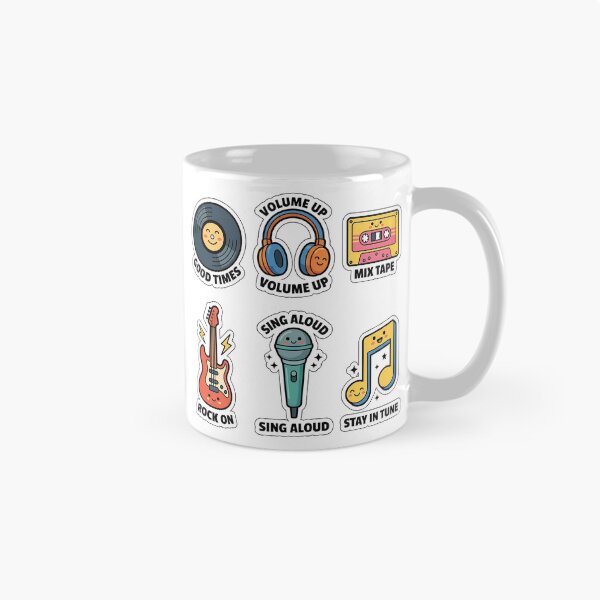 Item preview, Kawaii Music Lover Sticker Set - Cute Vinyl & Instrument Puns designed and sold by SimpleP.