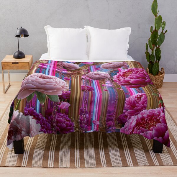 Item preview, Neon Peony Cathedral – Rococo Punk Floral Fantasy designed and sold by VelvetThornsArt.