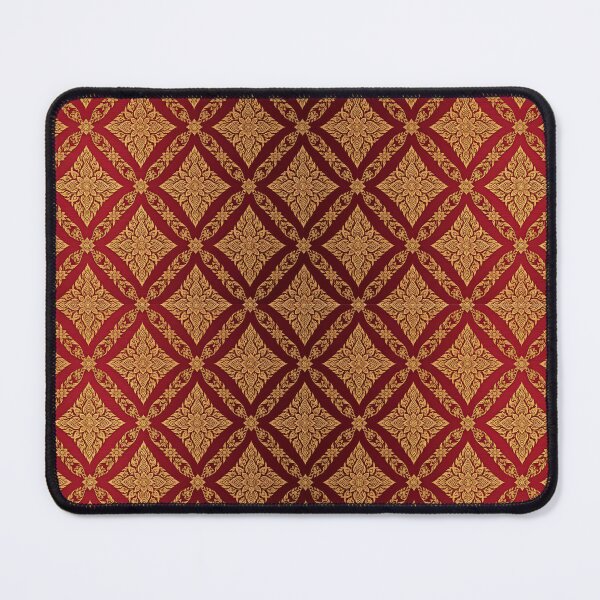Item preview, Elegant Golden Thai Phum Khao Bin Pattern on Deep Red Silk designed and sold by warayut.