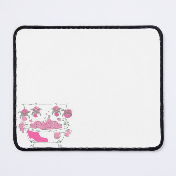 Item preview, Minimalist Continuous Line Art Vintage Bathtub & Pink Bubbles designed and sold by AuraDraftStudio.